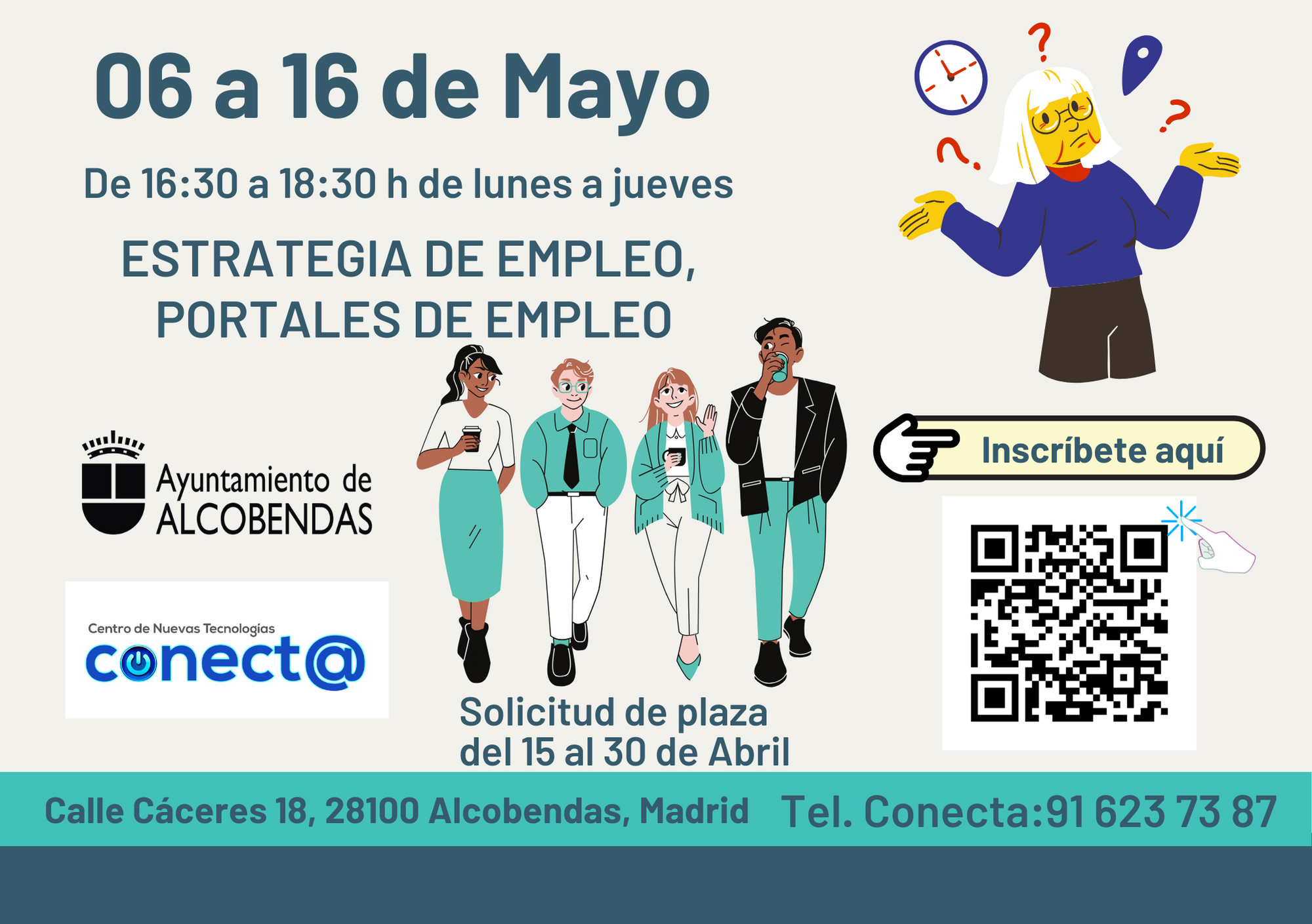 Cartel curso: Estrategia de empleo, portales de empleo